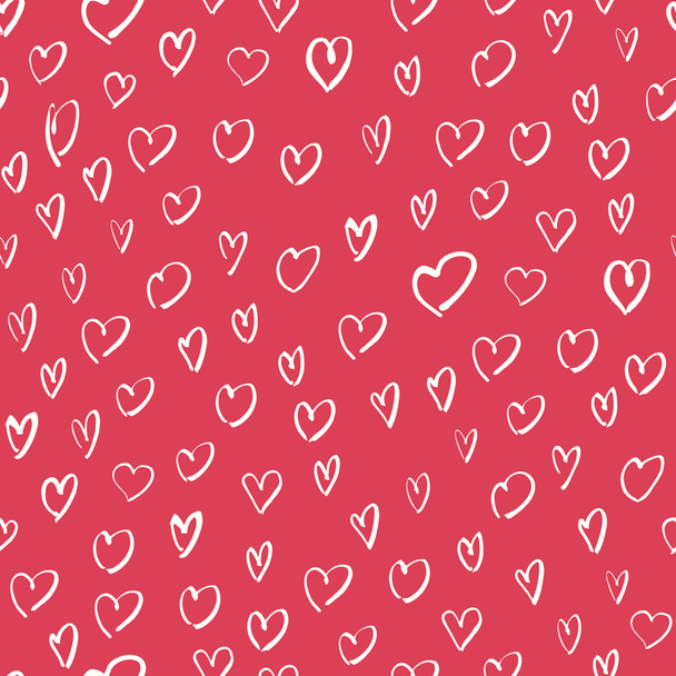 Pink seamless  Hearts Pattern - Vector, Image