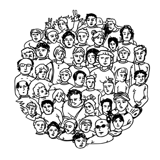 Kézzel rajzolt emberek karakterek - Vektor, kép