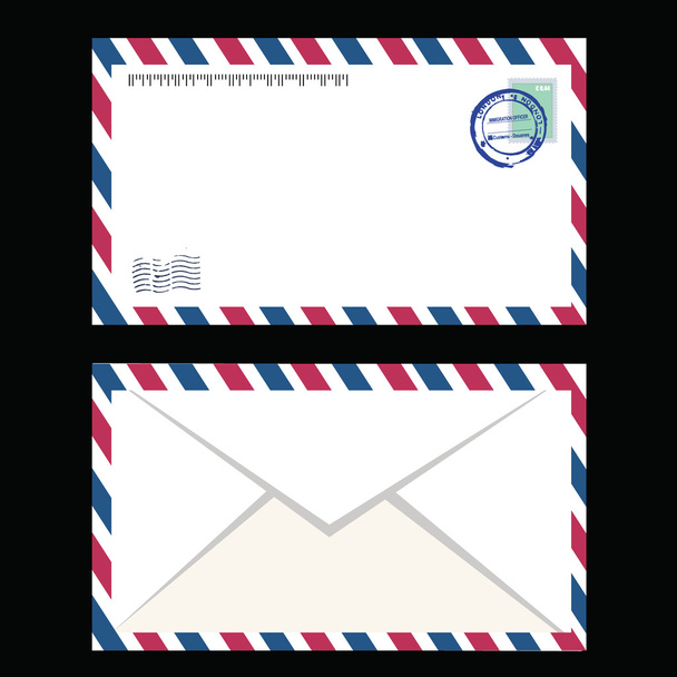 poštovní obálky s razítkem - Vektor, obrázek