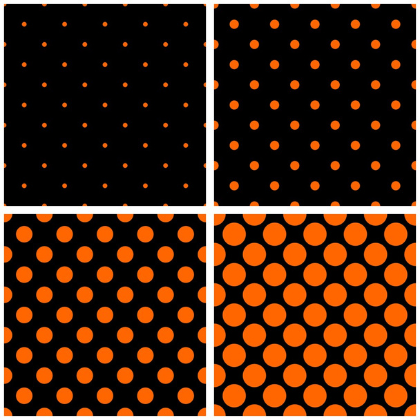 A fekete vektor narancssárga pöttyös lapka készlet háttér - Vektor, kép