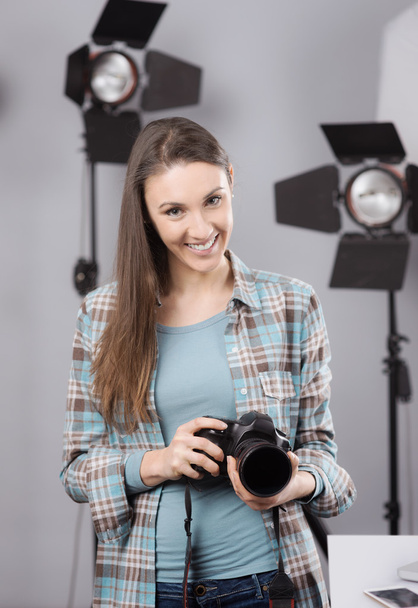 Photographer posing in a professional studio - Photo, image