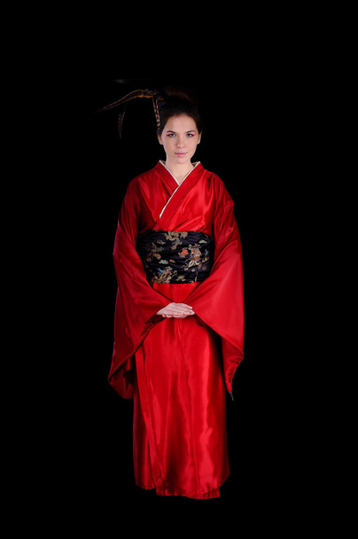 The girl in native costume of japanese geisha - Foto, Bild