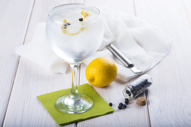 Gin and tonic on a highball glass - Photo, Image