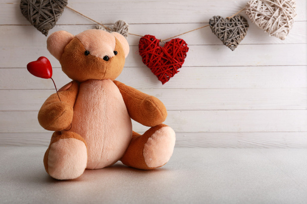 Teddy bear with hearts, love concept - Fotografie, Obrázek