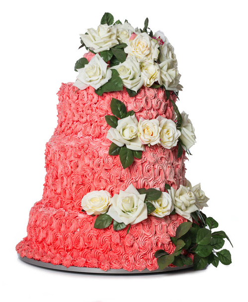 Kuchen zur Dekoration aus Gips isoliert auf weißem Hintergrund - Foto, Bild