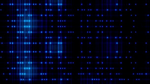 Blue Dot data lights flying in blue light matrix background 4k animation concept  - Кадры, видео