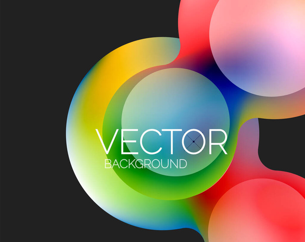 Schöne fließende runde Formen und Kreise abstrakten Hintergrund. Zusammensetzung der flüssigen Farbblase - Vektor, Bild