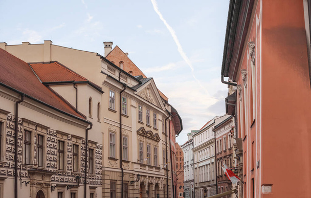 Vues sur Cracovie, concept de vacances en Pologne. Vieille partie du centre ville. Idées de voyage. - Photo, image