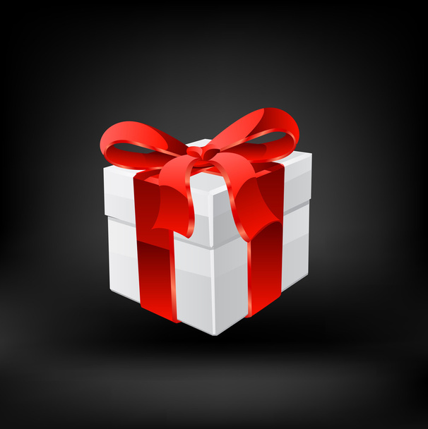 Gift box with ribbons. Vector - Vecteur, image