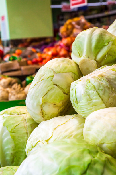 Cabbage on the counter market - Photo, Image