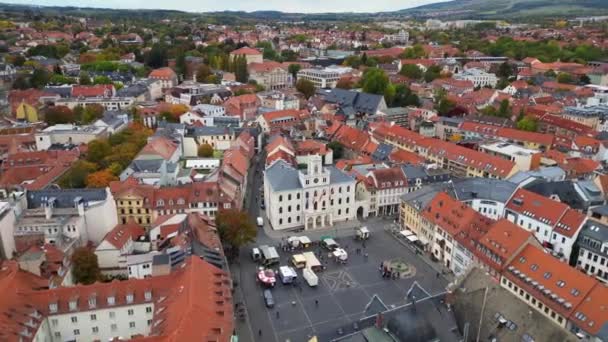 Weimar παλιά πόλη πολιτιστική πόλη Θουριγγία Γερμανία πτώση 2023. drone τροχιά πανόραμα 4k πλάνα - Πλάνα, βίντεο