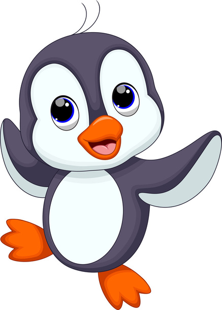 Симпатичная карикатура на пингвинов - Вектор,изображение
