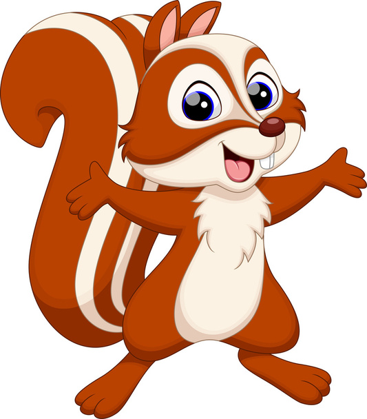 schattige eekhoorn cartoon - Vector, afbeelding