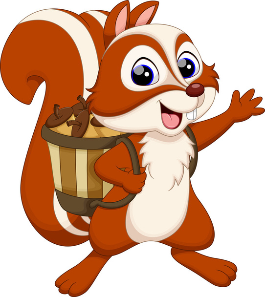 Cute squirrel cartoon - Vector, Image