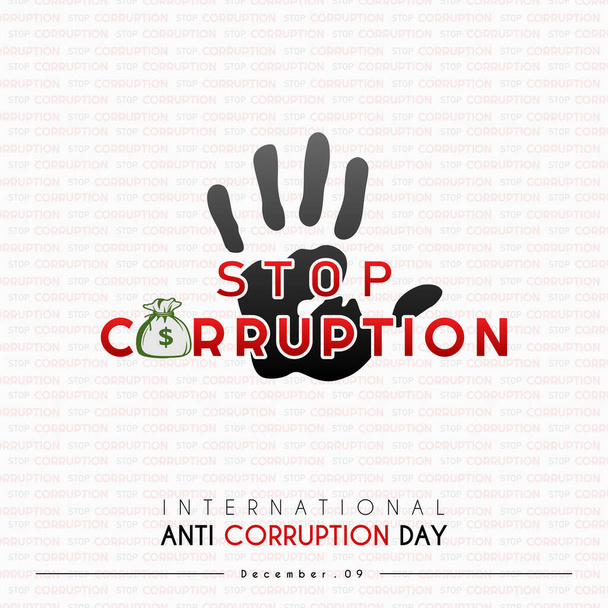 Międzynarodowy Dzień Przeciwdziałania Korupcji. Nadaje się do kartek okolicznościowych międzynarodowych obchodów dnia walki z korupcją - Wektor, obraz