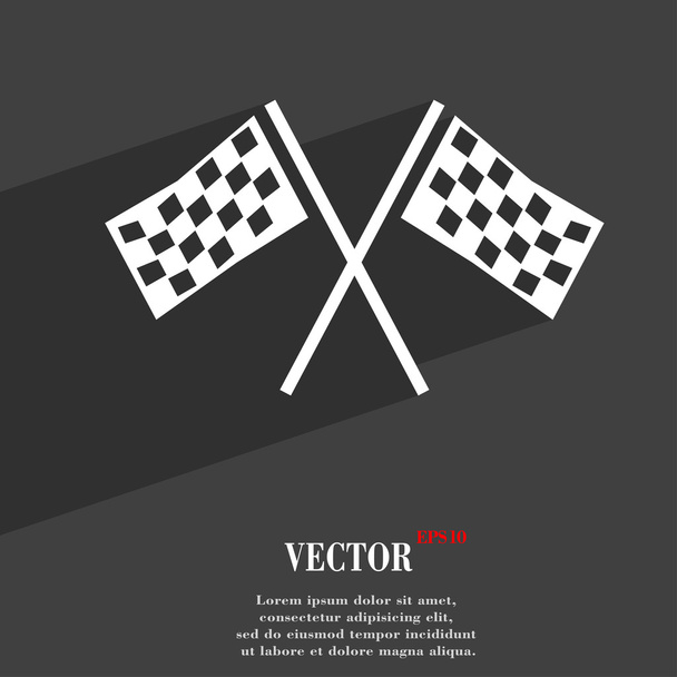 Race Flag Finish icon symbol Flat modern web design with long shadow and space for your text. Vector - Wektor, obraz