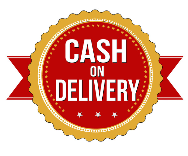 Cash on delivery  label, sticker or stamp - Vector, Image