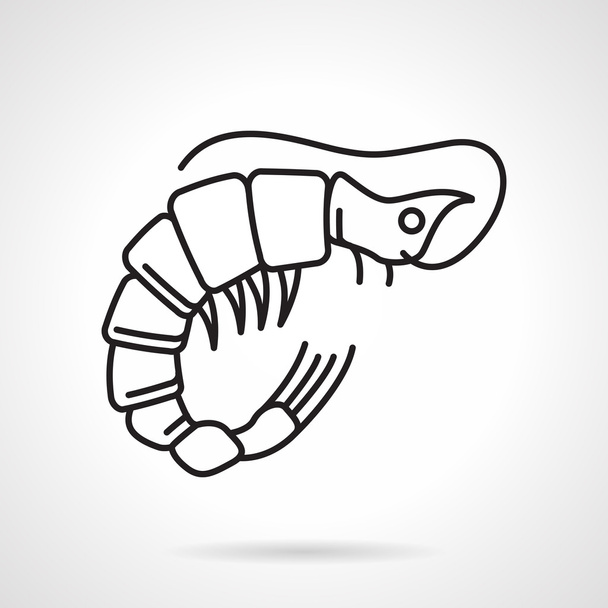 Black line vector icon for shrimp - Vetor, Imagem