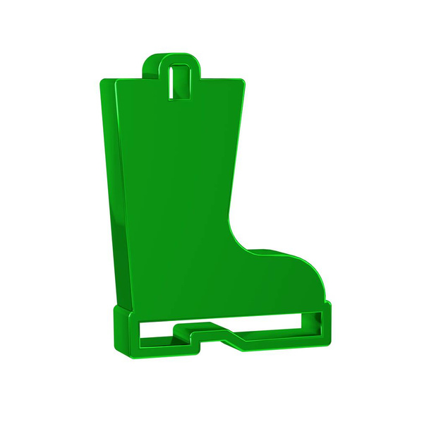 Vihreä vedenpitävä kumi boot kuvake eristetty läpinäkyvä tausta. Purukumit sateinen sää, kalastus, puutarhanhoito.  - Valokuva, kuva
