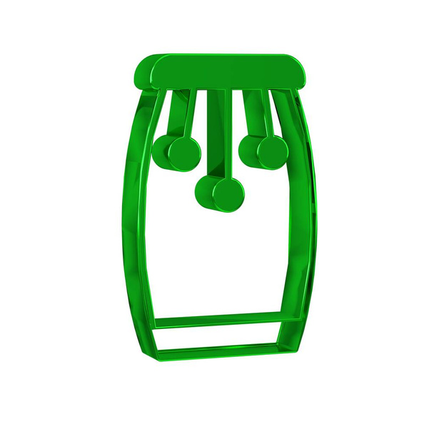 Icono de tambores Conga verde aislado sobre fondo transparente. Instrumento musical.  - Foto, imagen