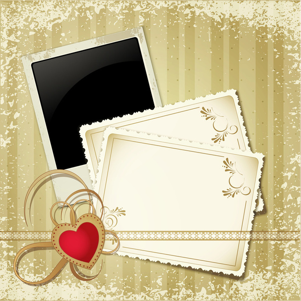 Congratulatory vintage retro background, with a photo card and t - Vecteur, image