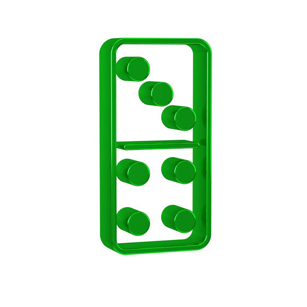 Icône Domino verte isolée sur fond transparent.  - Photo, image