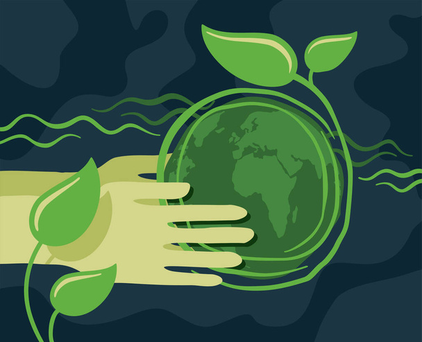 Red de aarde - Milieu-, sociale en corporate governance. Collectieve dienstbaarheid aan sociale en milieufactoren - Vector, afbeelding