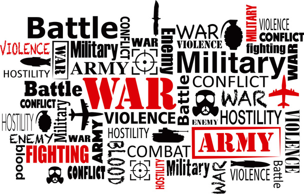 戦争暴力単語雲ベクトル図 - ベクター画像