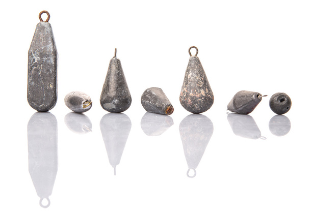 Fishing sinker or knoch over white background - Photo, Image