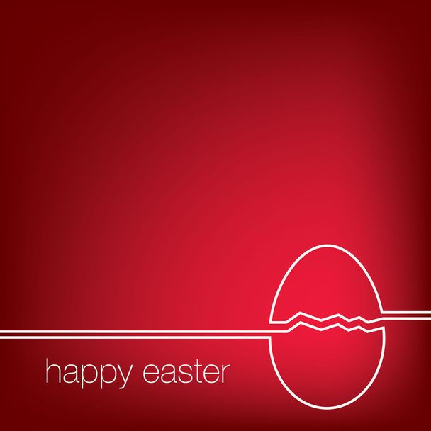 Continuous line Easter egg card - Vector, Imagen