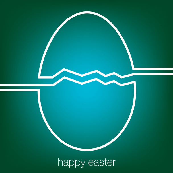 Continuous line Easter egg card - Διάνυσμα, εικόνα
