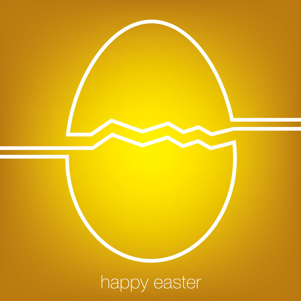 Continuous line Easter egg card - Вектор,изображение
