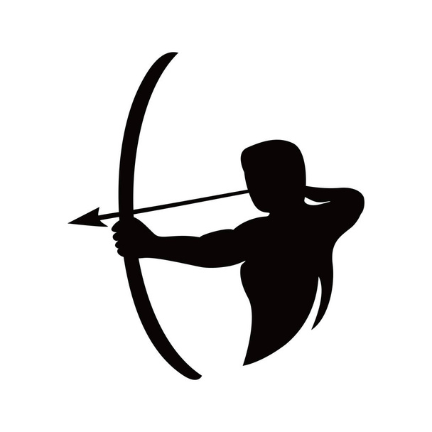 icône de silhouette archer design. homme et flèche signe et symbole. illustration vectorielle de chasseur. - Vecteur, image