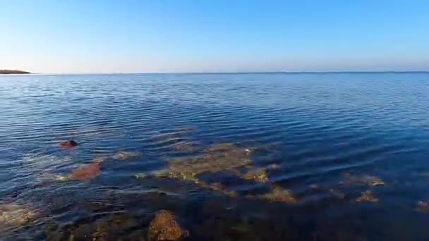 Mer de Kiev en automne au coucher du soleil, rive gauche - Séquence, vidéo