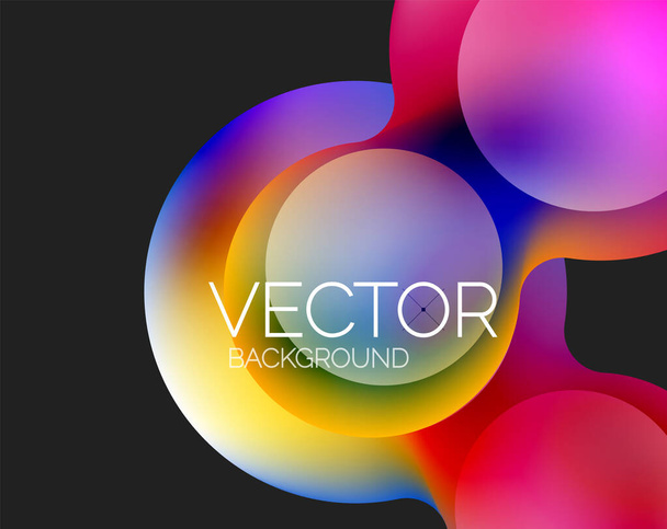 Schöne fließende runde Formen und Kreise abstrakten Hintergrund. Zusammensetzung der flüssigen Farbblase - Vektor, Bild