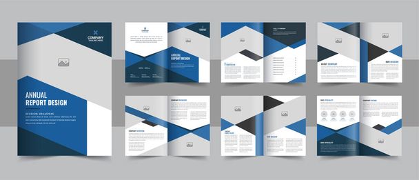 Şirket işi yıllık rapor şablonu kapağı, arka ve iç sayfaları, Şirket Profili Broşürü veya iş profili - Vektör, Görsel