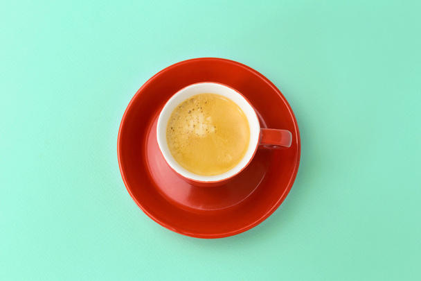 Coffee cup on blue background - Photo, Image