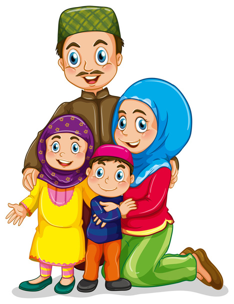 Moslimfamilie - Vector, afbeelding