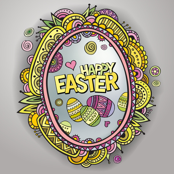 marco de huevo de Pascua ornamental
 - Vector, Imagen