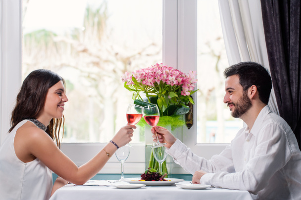 Cute couple having romantic dinner. - Photo, Image
