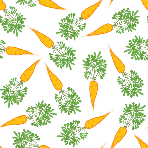 Seamless carrot texture. Endless vegetable background. Vector. - Vector, imagen