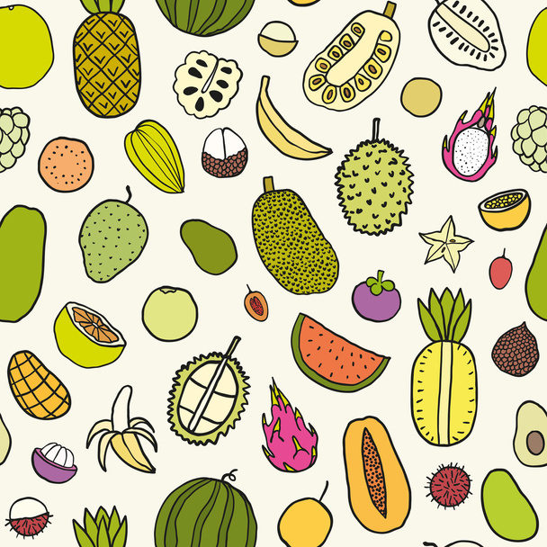 Tropical fruits seamless pattern. - Вектор, зображення