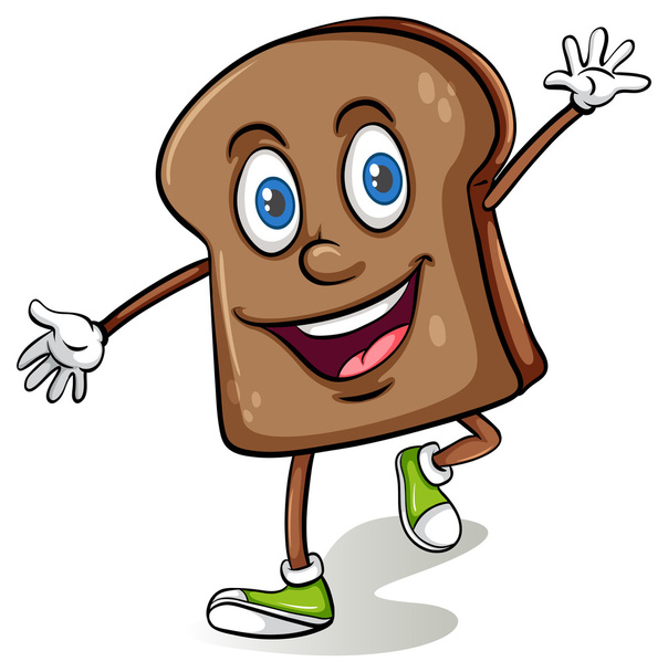 Буханка хлеба с лицом
 - Вектор,изображение