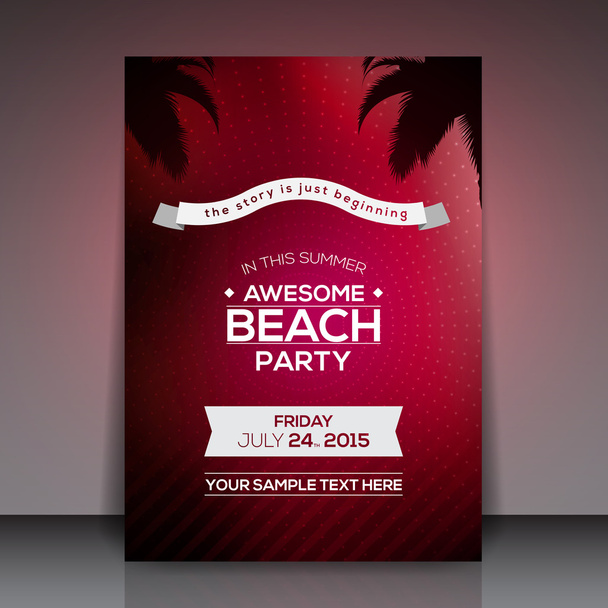 letní beach party flyer - Vektor, obrázek