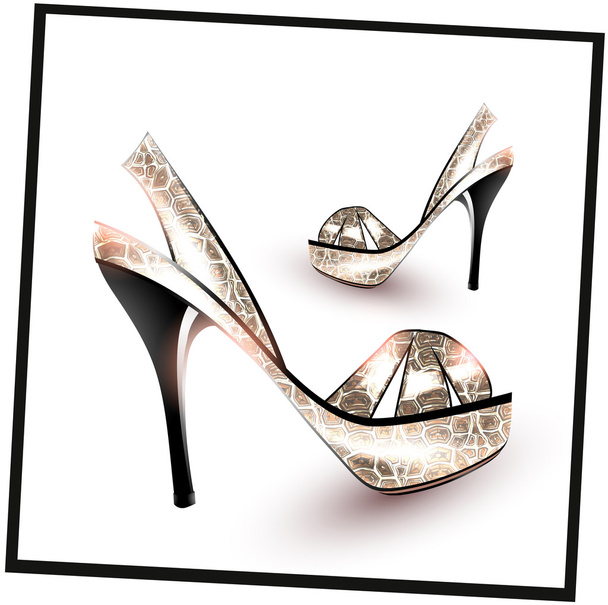 Silver Fashion shoes - Διάνυσμα, εικόνα