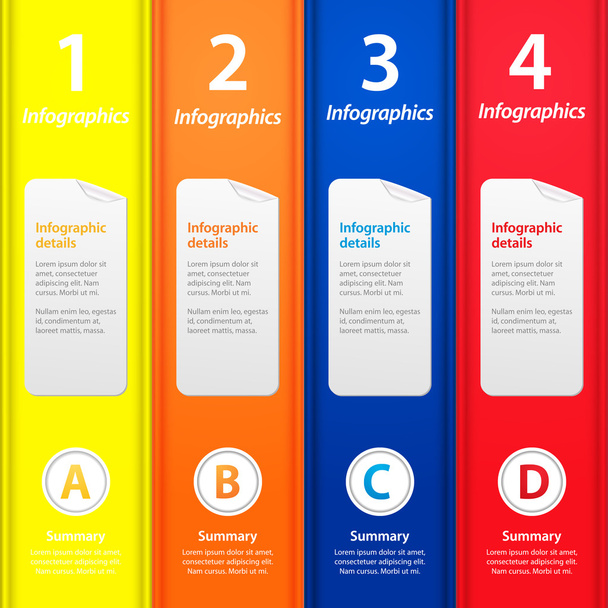 Multicolor folders infographic - Vector, Image