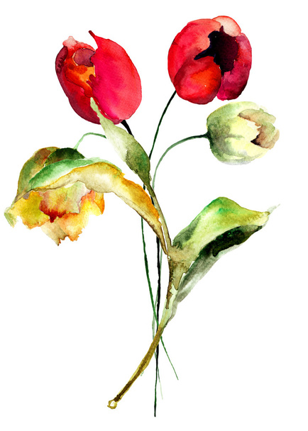 Original Tulips flowers - Foto, afbeelding