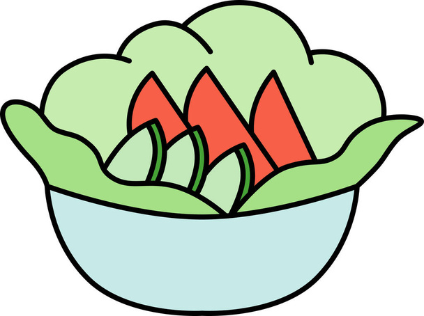 Illustrazione di insalata icona alimentare - Vettoriali, immagini