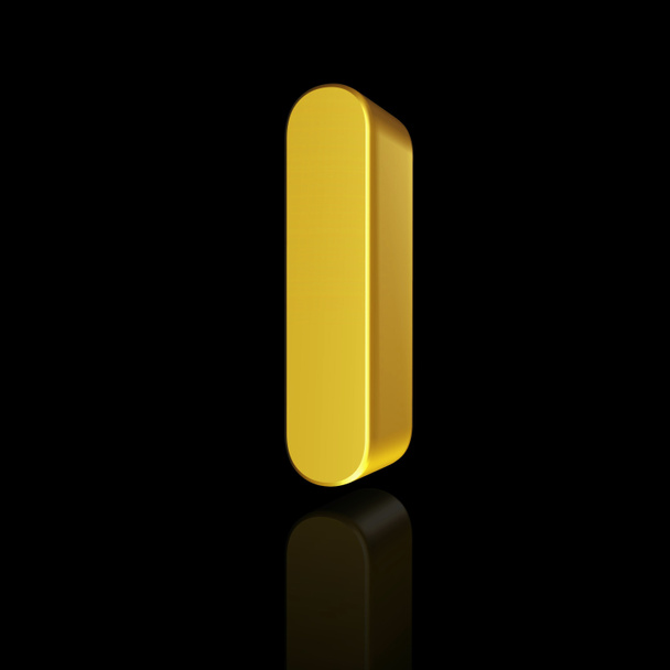 Złota litera I w 3d - Zdjęcie, obraz