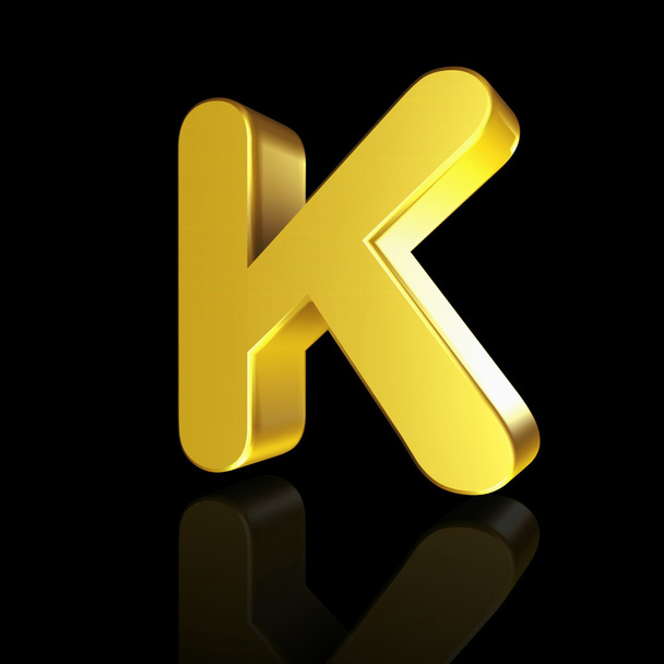 Gold letter K in 3D - Photo, Image